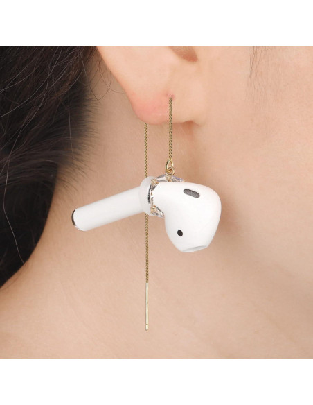 Pendientes Guran Anti-Pérdida Circonita Dorada para Auriculares Pendientes Guran Anti-Pérdida Circonita Dorada para Auriculares