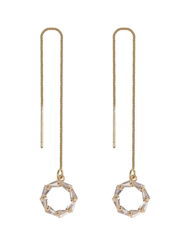 Pendientes Guran Anti-Pérdida Circonita Dorada para Auriculares