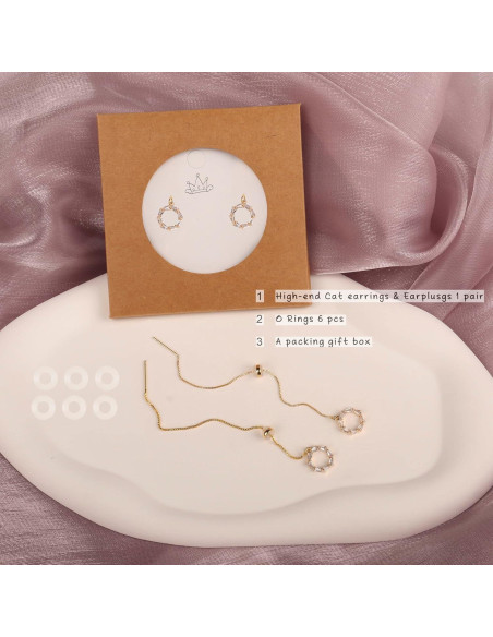 Pendientes Guran Anti-Pérdida Circonita Dorada para Auriculares Pendientes Guran Anti-Pérdida Circonita Dorada para Auriculares