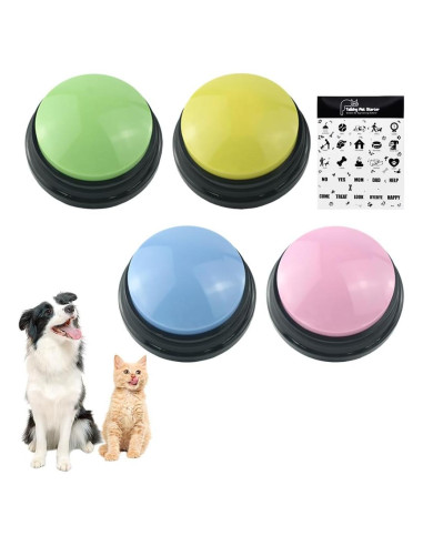 Juego de 4 Botones Grabables para Perros GEESTONE - Comunicación Interactiva
