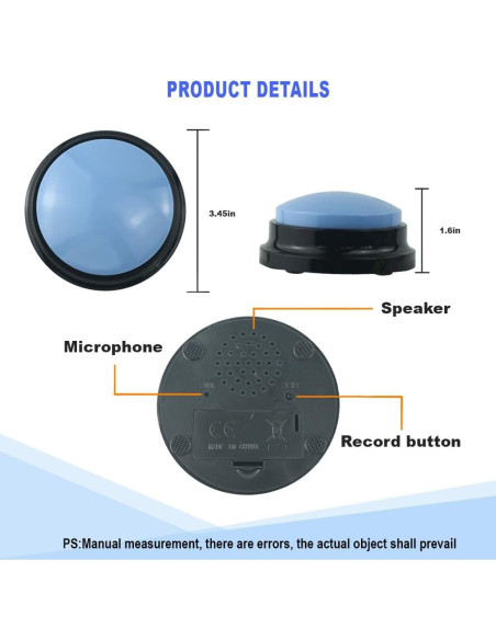 Juego de 4 Botones Grabables para Perros GEESTONE - Comunicación Interactiva