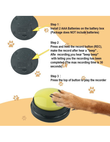 Juego de 4 Botones Grabables para Perros GEESTONE - Comunicación Interactiva