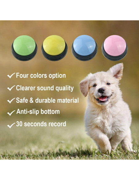 Juego de 4 Botones Grabables para Perros GEESTONE - Comunicación Interactiva
