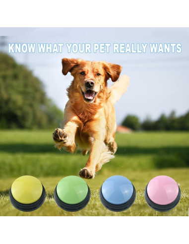 Juego de 4 Botones Grabables para Perros GEESTONE - Comunicación Interactiva