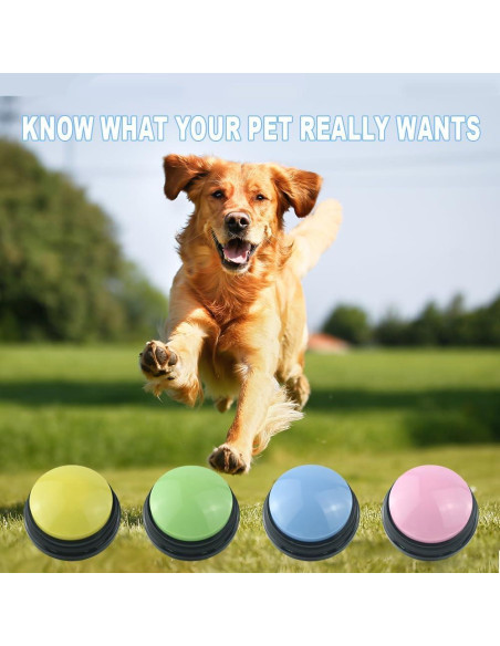 Juego de 4 Botones Grabables para Perros GEESTONE - Comunicación Interactiva