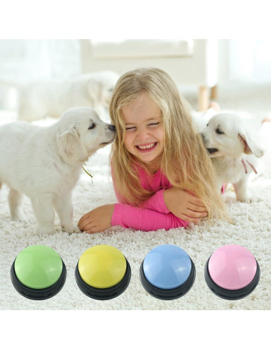 Juego de 4 Botones Grabables para Perros GEESTONE - Comunicación Interactiva