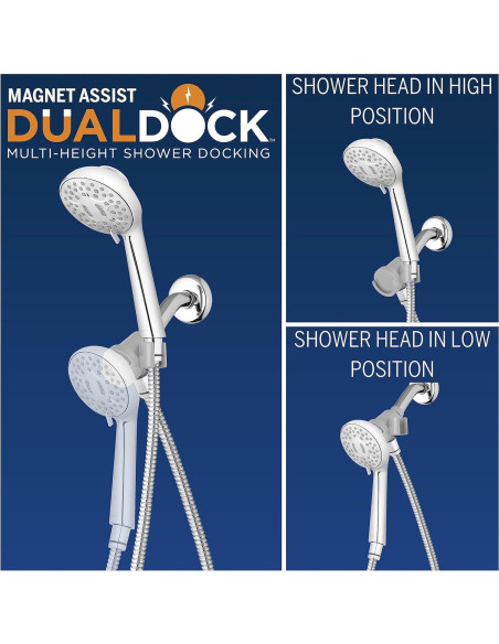 Cabezal de Ducha de Mano Waterpik QMK-753ME Ajustable 7 Modos