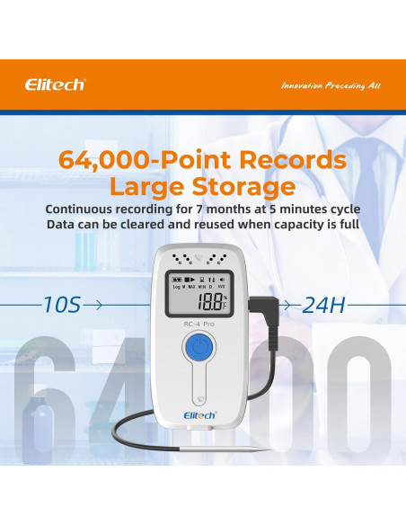 Registrador Digital de Temperatura y Humedad Elitech RC-4HC