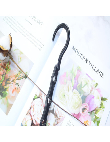 Paquete de 8 Perchas Ahorra Espacio WONGPERG Plástico Negro