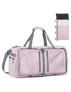 Bolsa de Viaje Plegable G4Free 65L Rosa con Compartimento para Zapatos