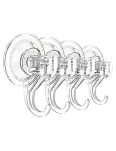 Ganchos de Ventosa Transparentes EAMOMORK - 4 Unidades, 4.5 kg
