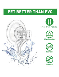 Ganchos de Ventosa Transparentes EAMOMORK - 4 Unidades, 4.5 kg 2