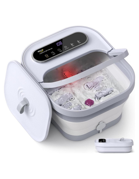 Masajeador de pies ALLJOY con calor y burbujas, plegable