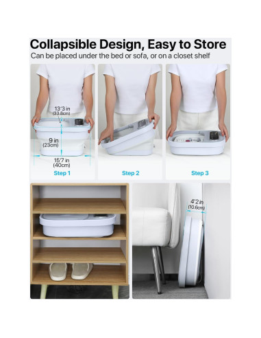 Masajeador de pies ALLJOY con calor y burbujas, plegable