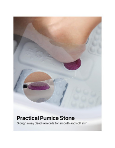 Masajeador de pies ALLJOY con calor y burbujas, plegable