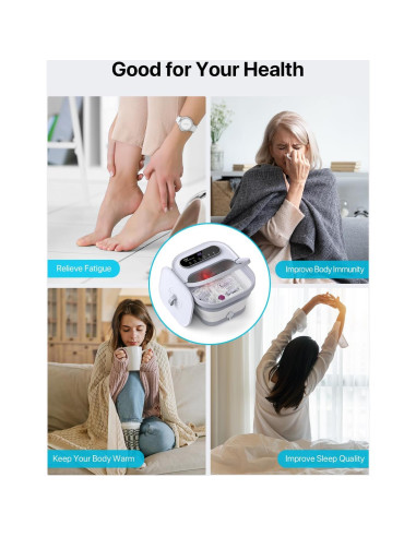 Masajeador de pies ALLJOY con calor y burbujas, plegable