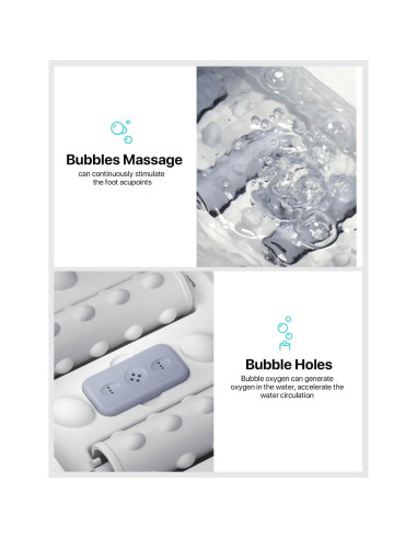 Masajeador de pies ALLJOY con calor y burbujas, plegable