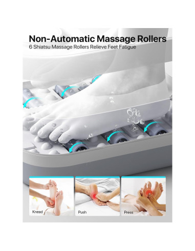 Masajeador de pies ALLJOY con calor y burbujas, plegable