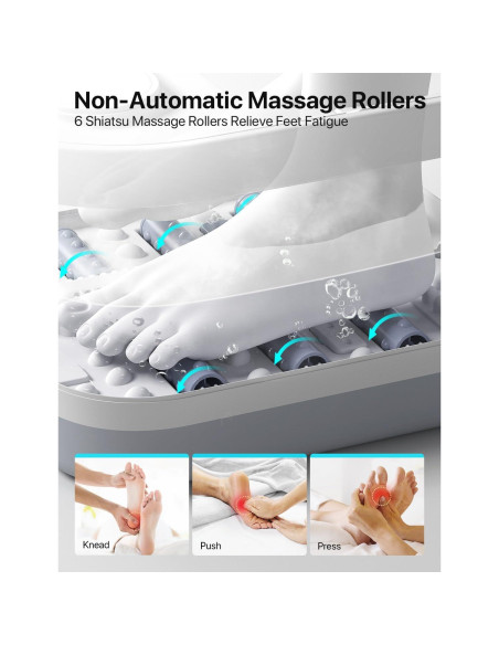 Masajeador de pies ALLJOY con calor y burbujas, plegable