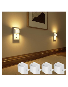 Luces Nocturnas LED VOLISUN 3000K Pack 4 con Sensor Crepuscular