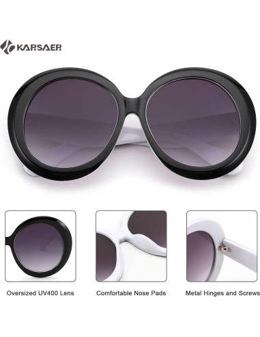 Gafas de sol redondas Karsaer UV400 grandes unisex