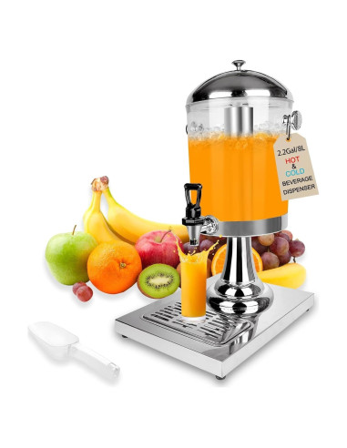 Dispensador de Bebidas FULIYE.GZ 8.34L Acero Inoxidable y Acrílico