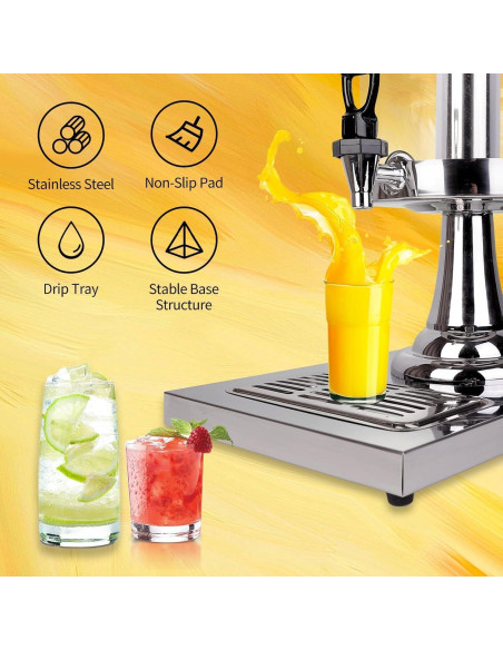 Dispensador de Bebidas FULIYE.GZ 8.34L Acero Inoxidable y Acrílico