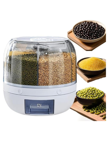 Contenedor de Almacenamiento de Granos Wnnideo 20L 6 Compartimentos