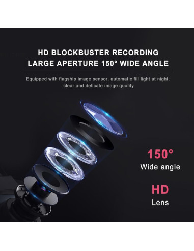 CAMECHO Cámara Espejo 4.5" Dash Cam 1080P Doble Lente