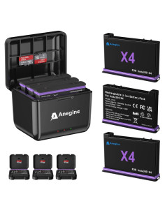 Batería Anegine X4 2500mAh y Cargador Rápido 3 Canales para Insta360 X4