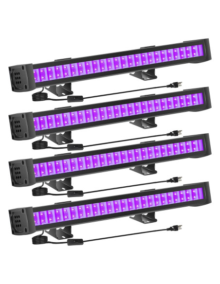 Paquete de 4 Barras de Luz Negra LED FAISHILAN IP65 42.93cm
