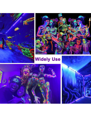 Paquete de 4 Barras de Luz Negra LED FAISHILAN IP65 42.93cm