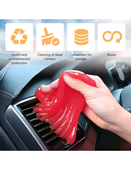 Gel de Limpieza de Autos FALVFUN Rojo Reutilizable 160g