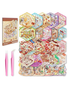 24 Conjuntos de Pegatinas 3D DIY PCTCSHQ para Alivio del Estrés