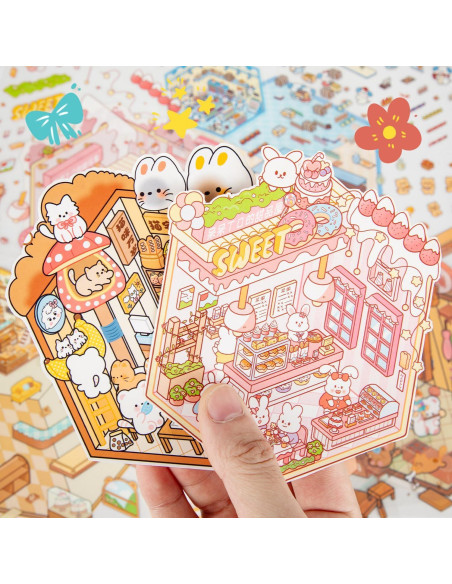 24 Conjuntos de Pegatinas 3D DIY PCTCSHQ para Alivio del Estrés