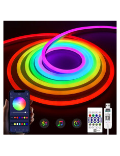Tira de luz LED Neón 5m Tlinkosta - Control APP/IR, 1600 colores