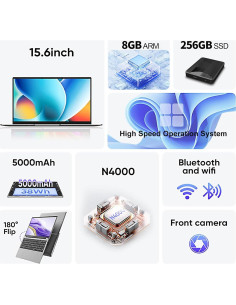 Computadora Portátil Xparkin 15.6" FHD 8GB RAM 256GB SSD 2