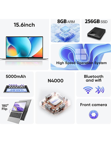 Computadora Portátil Xparkin 15.6" FHD 8GB RAM 256GB SSD