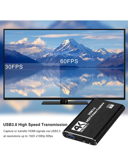 Capturadora de Video 4K Genérico HDMI 1080p 60fps Streaming