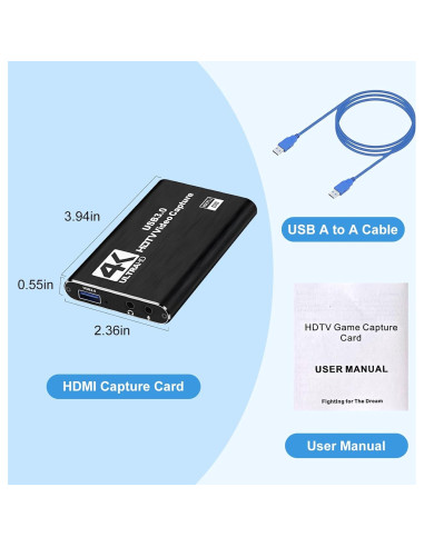 Capturadora de Video 4K Genérico HDMI 1080p 60fps Streaming