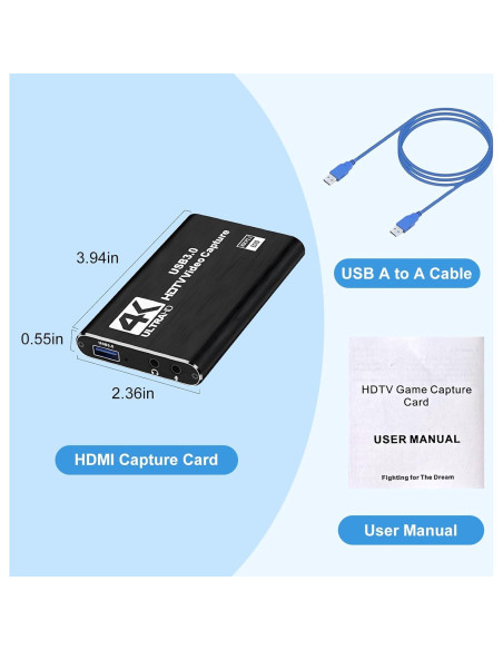 Capturadora de Video 4K Genérico HDMI 1080p 60fps Streaming