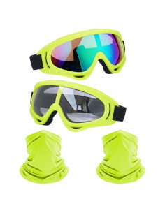 Gafas de Motocicleta LJDJ 2 Paquetes con 2 Máscaras