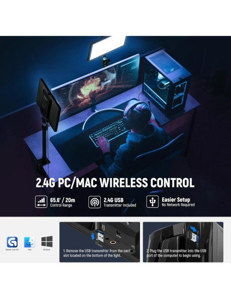 Luz de Streaming NEEWER GL25B 25W 2300Lux 2900K-7000K Luz de Streaming NEEWER GL25B 25W 2300Lux 2900K-7000K