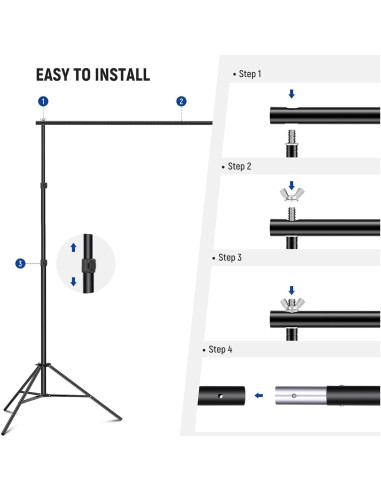 Kit de Iluminación Softbox RGB NEEWER 26W con Soporte 3x2m