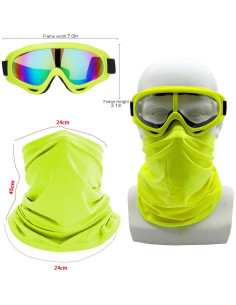 Gafas de Motocicleta LJDJ 2 Paquetes con 2 Máscaras 2