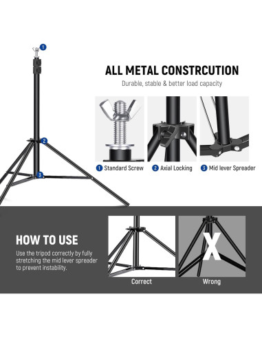 Kit de Iluminación Softbox RGB NEEWER 26W con Soporte 3x2m