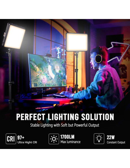 Kit de Iluminación Fotográfica NiceVeedi 22W LED 2900-7000K