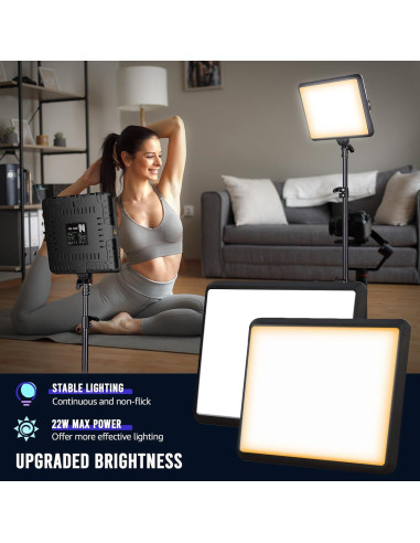 Kit de Iluminación Fotográfica NiceVeedi 22W LED 2900-7000K