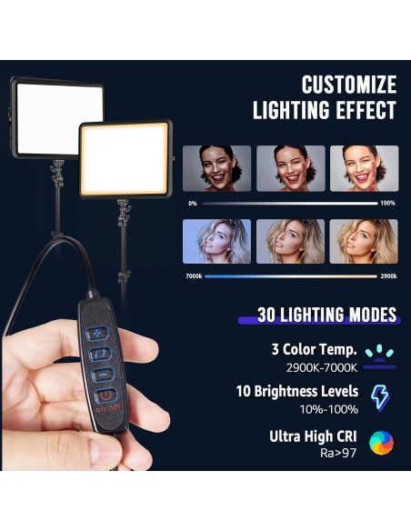 Kit de Iluminación Fotográfica NiceVeedi 22W LED 2900-7000K