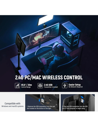 Luz Clave de Streaming NEEWER GL25B 25W 12.9" Regulable